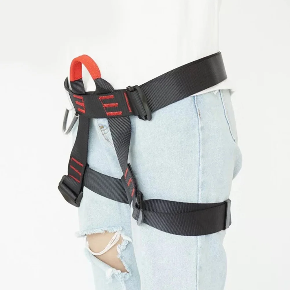 

Adjustable Climbing Safety Belt Durable Polyester Material High Tensile Strength for Mountain Climbing and Work At Height Black