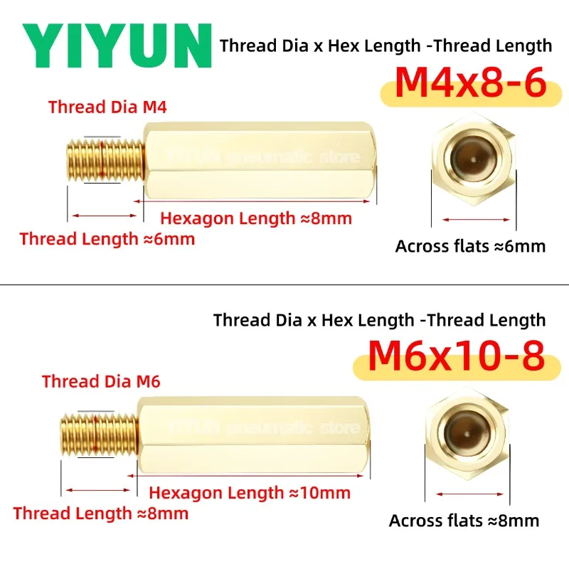 2-20pcs M4 M5 M6 Single-pass Male-Female Hexagonal Brass Motherboard Isolation Standoffs PCB Spacers Columns Support Screws