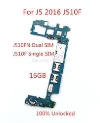 1 pz 100% scheda madre sbloccata per Samsung Galaxy J5 2016 J510F J5 2016 J510FN 16GB sostituire la parte.