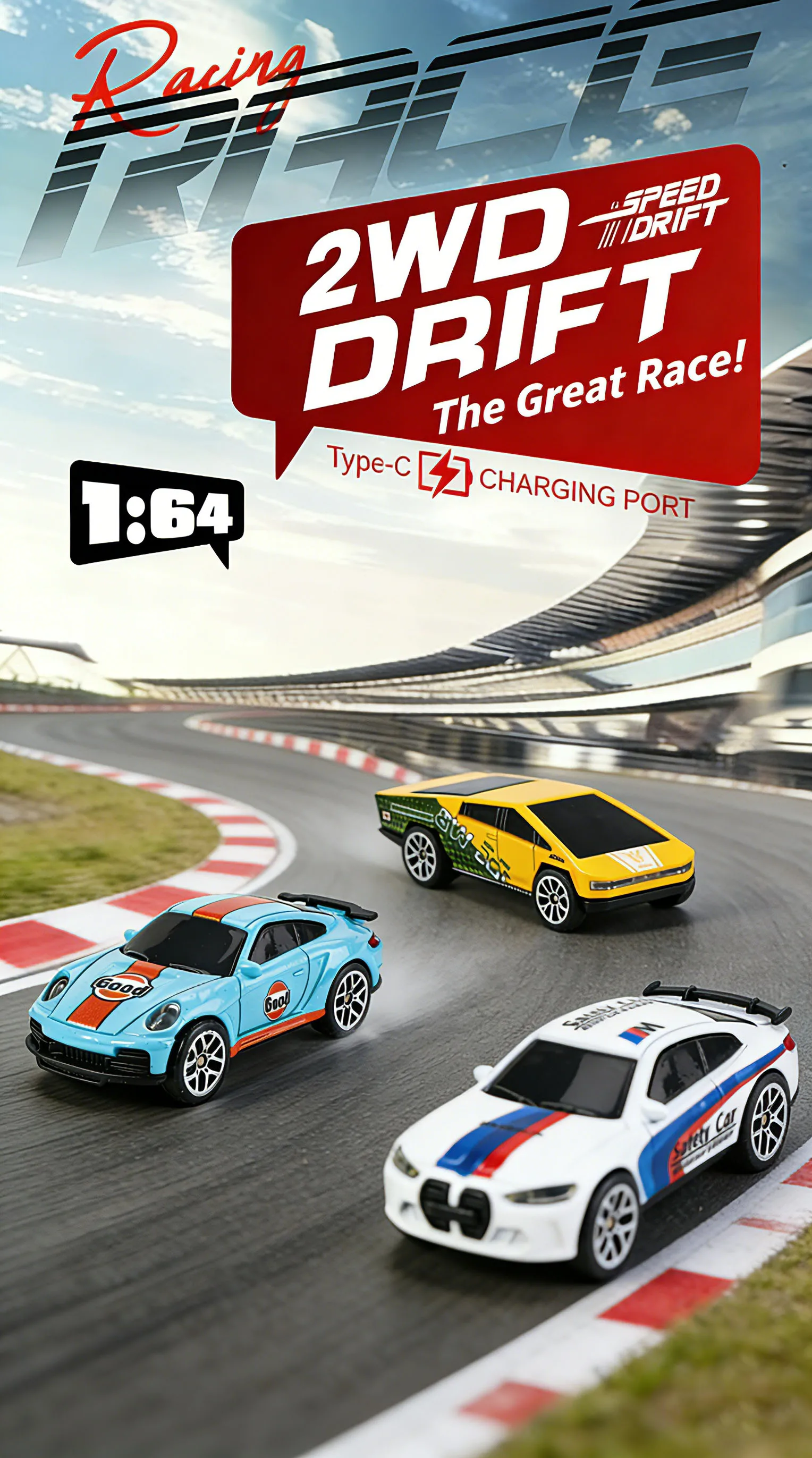 2026 Upgraded RC Car 1:64 Mini Alloy RC Drift Car Easy to Carry, 60mins Life. Exquisite Gift Box An Ideal Toy Gift for Children