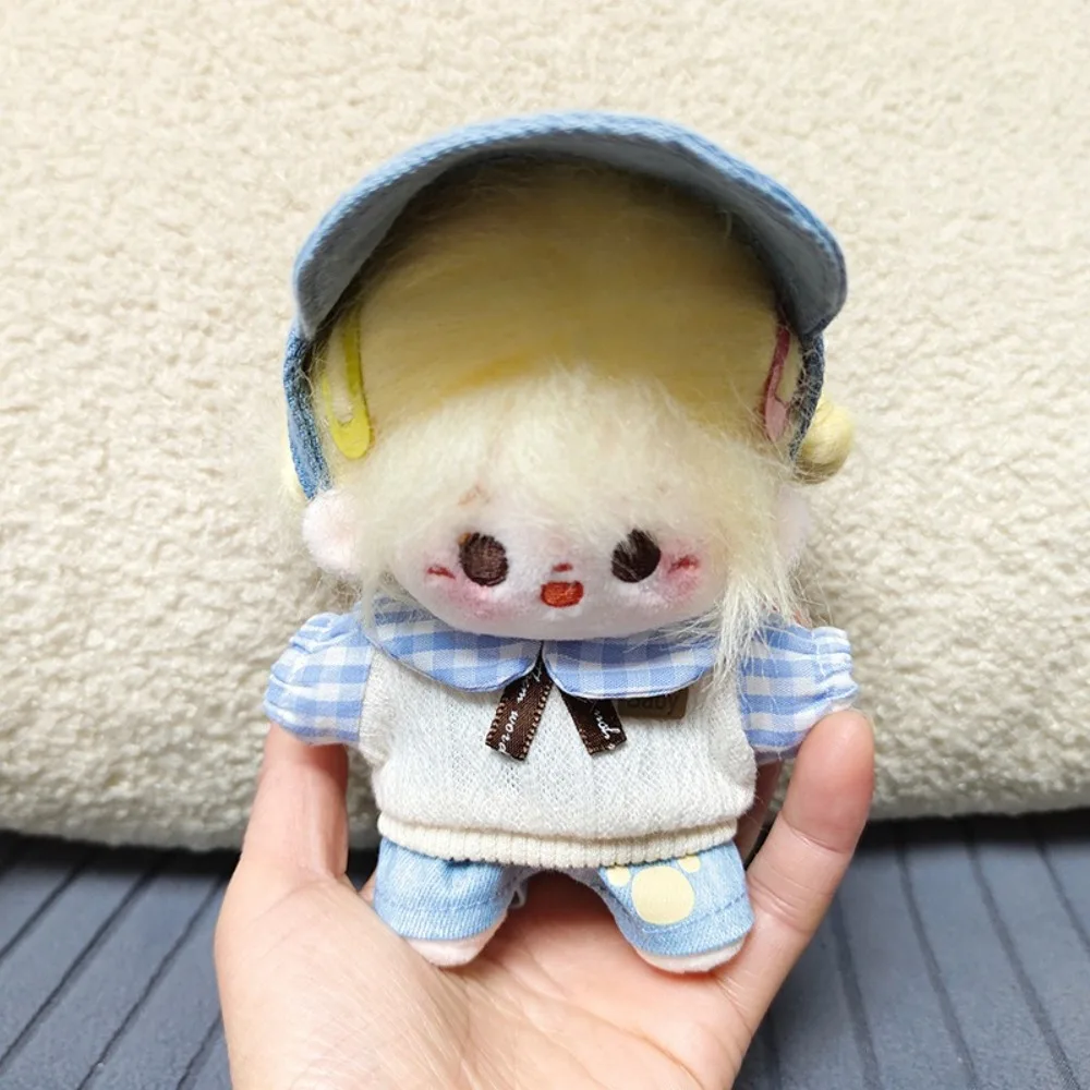 

Cute Replacement Games 10CM Cotton Doll Clothes Dress up DIY Colorful Doll Outfit Casual Sweater Pant Hat Set Kids Toys