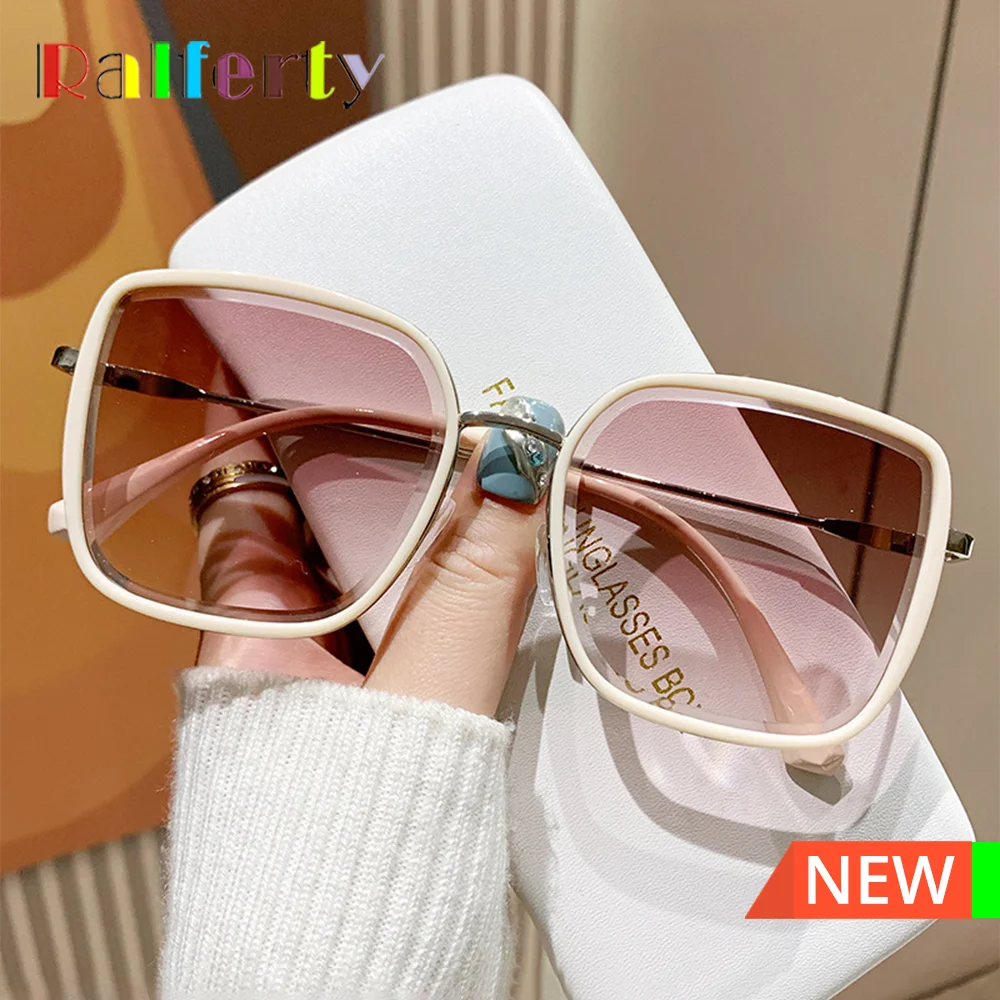 Ralferty النساء النظارات الشمسية التدرج ملون المتضخم UV380 نظارات للقيادة إطار كبير الصيف في الهواء الطلق نظارات شمسية ظلال للنساء