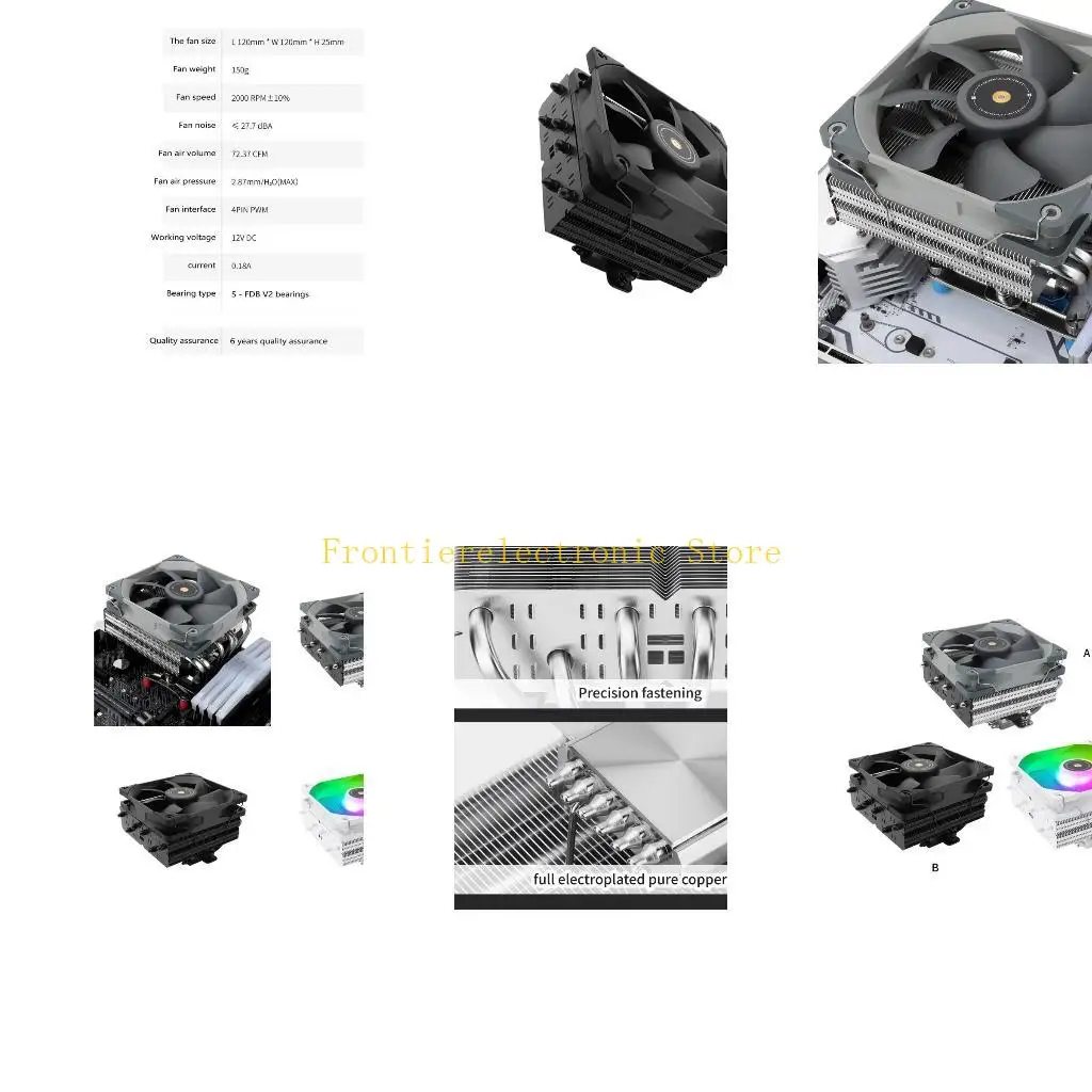 

G8DB Охлаждение процессора с воздушным охлаждением Радиатор процессора 6 тепловых трубок Вентилятор 12 см для материнской платы