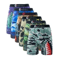 ETHIKA 6Pcs Men Underwear Boxers Breathable Man Swimming Underpants Plus Size Print Mens Panties Trunks Sexy Men's Boxershorts 3