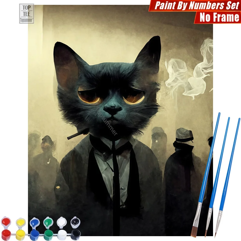 

Набор для рисования маслом «Антропоморфный черный кот» своими руками — загадочная винтажная картина с кошкой для гостиной, пасхальный подарок для коллеги