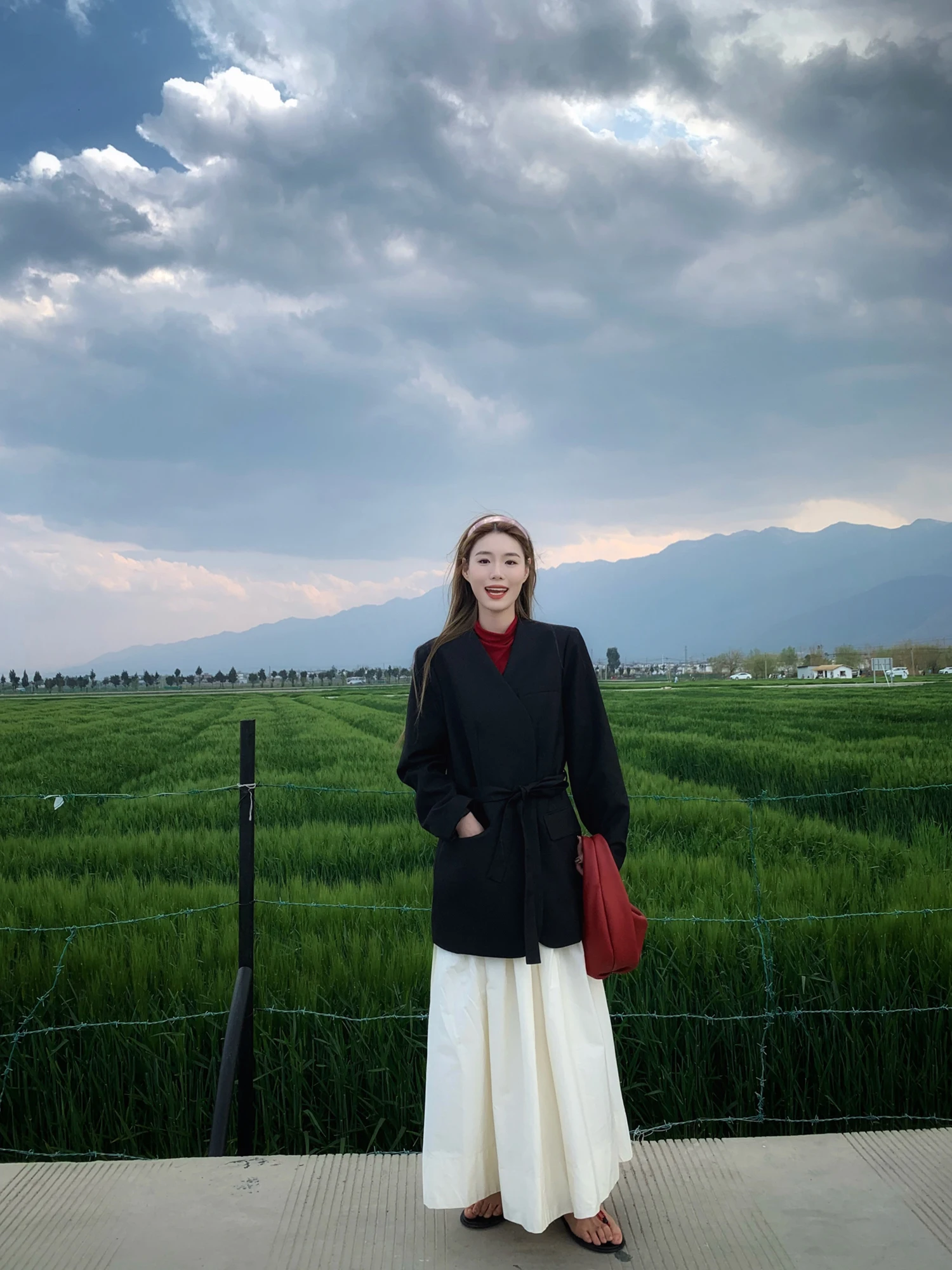 Slim Fit Waist Cinched Svel Jaet Loose Sle V-Ne Coat Casual Polyester Fiber Pure Color Faionable Quali