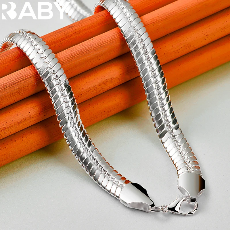 Unisex 925 Sterling Silver Solid Snake Chain Necklace