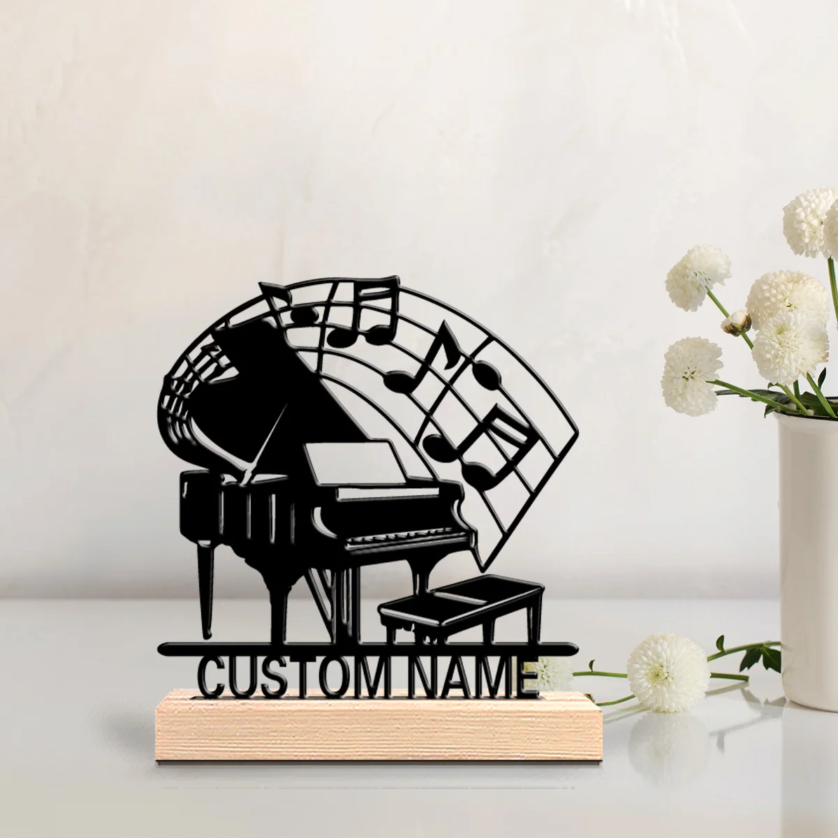 1pc New Design Personalized Custom Grand Piano Metal Statues Music Lover Is Gift With Wooden Frame Perfect For Musicians image 3