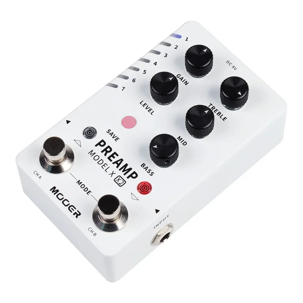 MOOER PREAMP MODEL X X2 Guitar Effects Pedal Preamp Pedal Digital Dual Channels Built-in 3 Cabinet Simulation 14 Preset Slots