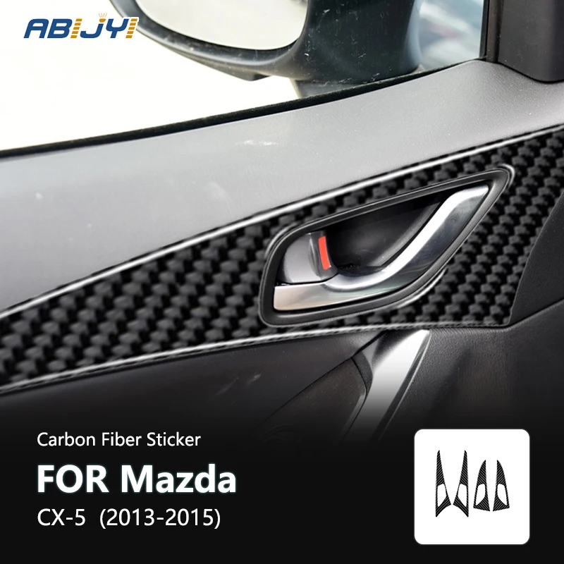 

For Mazda CX-5 2013 2014 2015 Accessories Carbon Fiber Style Interior Door Handle Panel Trim Cover Trim Sticker Decoration