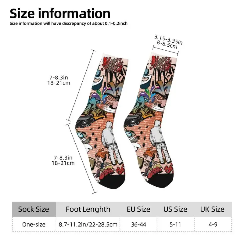 Benutzer definierte städtische Straße Graffiti Kunst Männer Frauen Crew Socken Unisex lustige 3D-Druck Vintage Street Style Kleid Socken