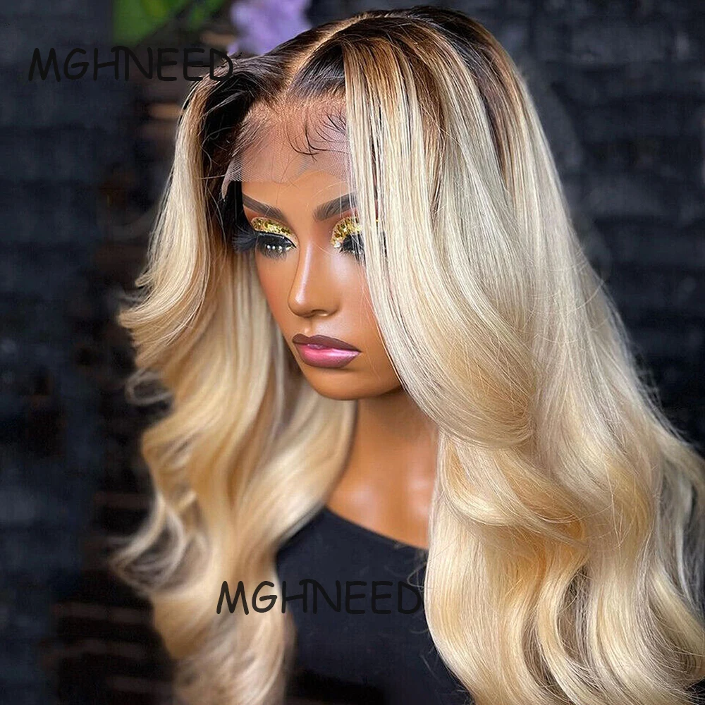 13x4 blonde Körper welle Spitze vorne Echthaar Perücken 13x6 Spitze Front Perücke transparente Spitze Frontal Perücke