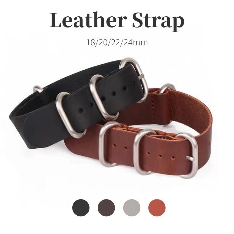 18mm 20mm 22mm 24mm PU Leather Watch Band Vintage Scorched Leather for Seiko Steel Buckle Universal Soft Strap Replacement