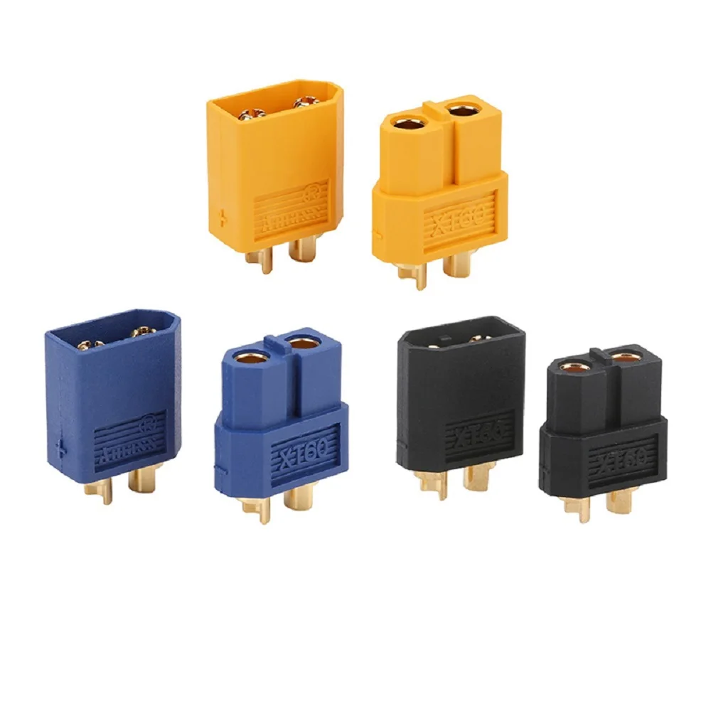 10Pairs Amass XT60 Black Blue Yellow 500V 30A Male & Female Bullet Connectors Plug Sockets