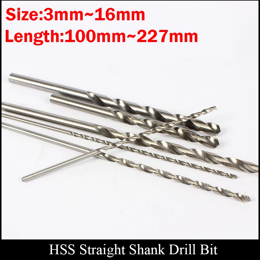 12.1mm 12.2mm 12.3mm 12.4mm 12.5mm 13mm 205mm Extra Long Plastic Metal Wood High Speed Steel HSS Straight Shank Twist Drill Bit