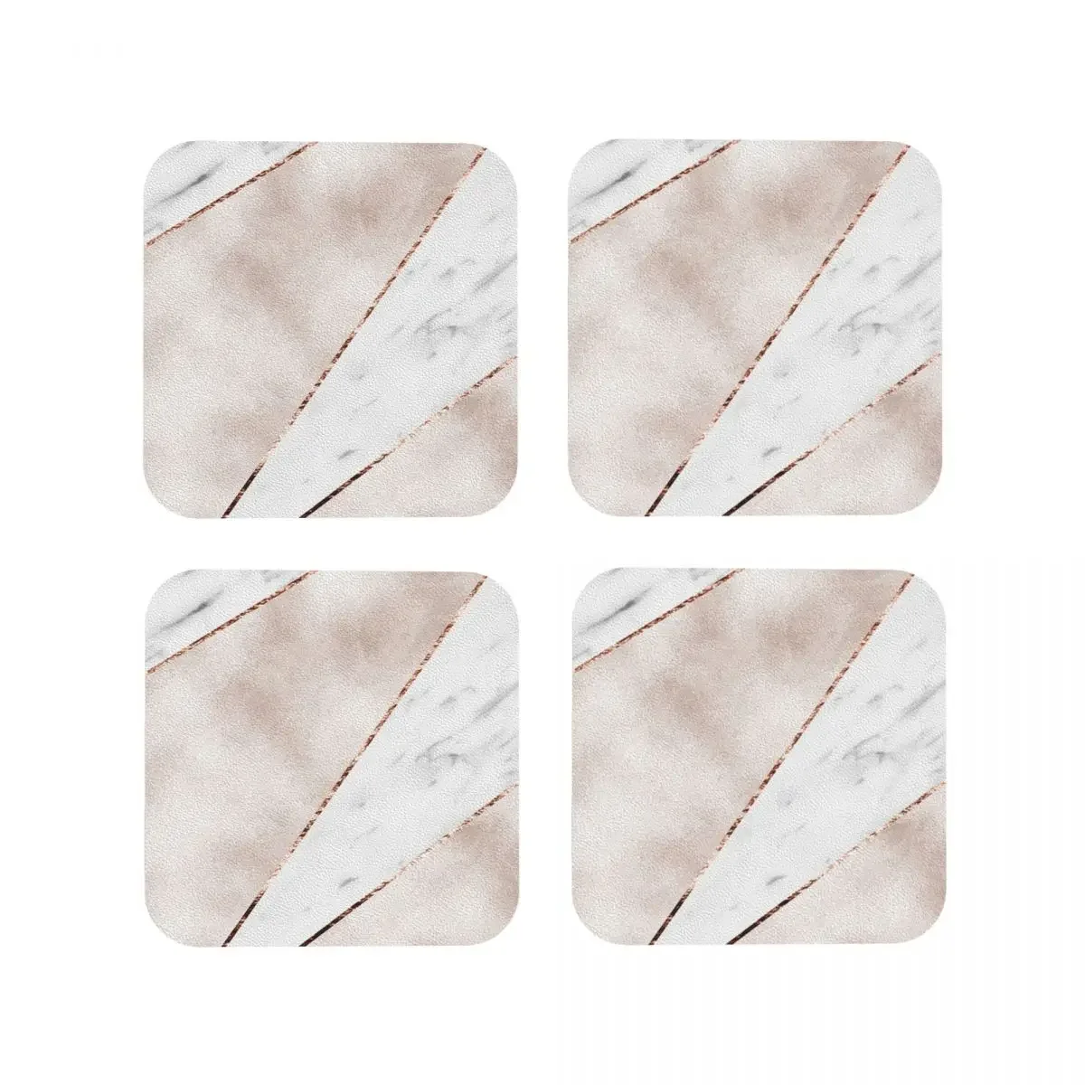 Spliced Rose Gold Marble Coasters Coffee Mats Leather Placemats Cup Tableware Decoration & Accessories Pads for Home Kitchen Bar