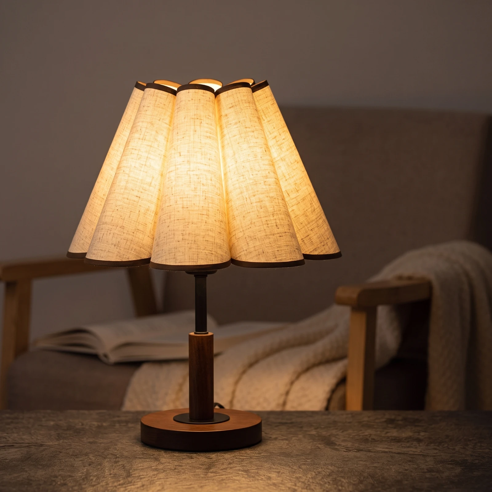 Petal Lamp Shade Pleated Textile Lampshade Replacement Lampshade Floral Small Lamp Shade Elegant for Bedroom, Hotel