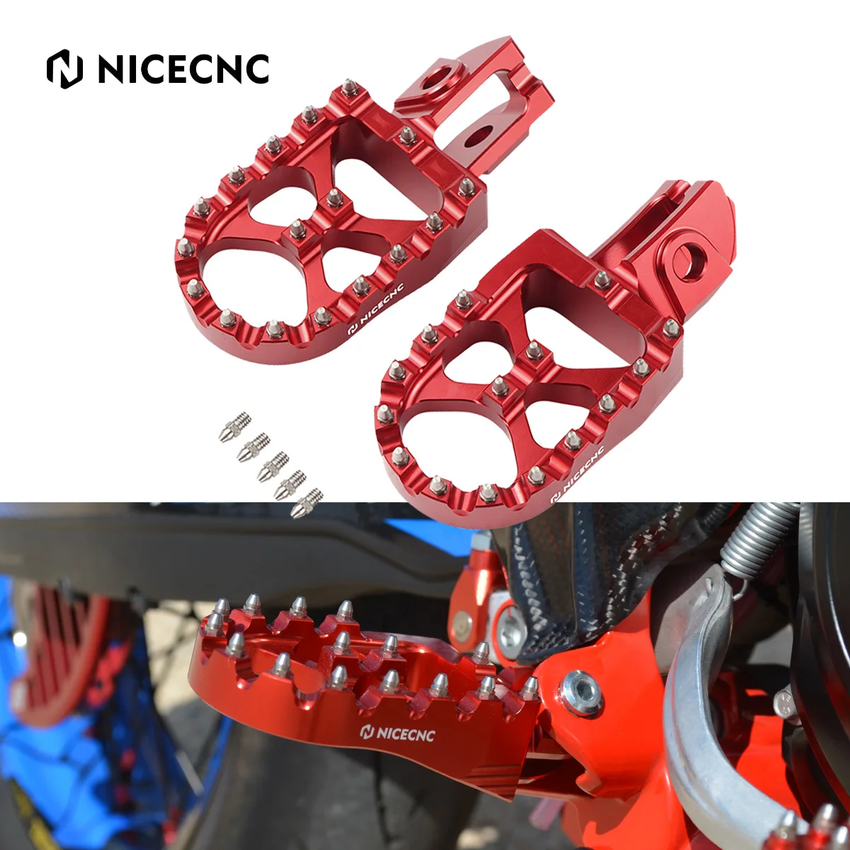 

NICECNC For Beta RR 300 RR 250 RR 200 RR 350 RR 390 RR 430 RR 450 480 520 2020-2024 2023 Motorcycle Foot Pegs Footrest Footpeg