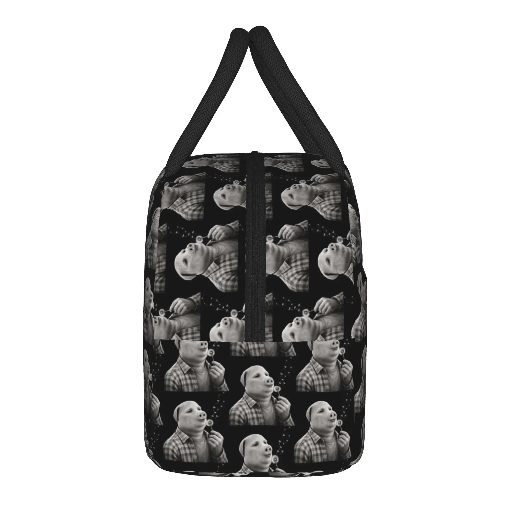 John Pork Blowing Dandelion Wishes Funny Meme Internet Pig Lunch Bag For Adult Graphic Design Lunch Box Casual Travel Cooler Bag