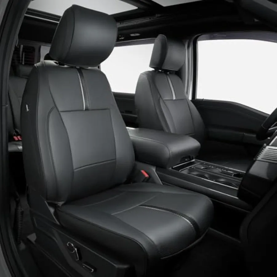 

Суперчехлы для сидений Ford F150 2015-2026, полный комплект XL/XLT, кожаные чехлы для ковшеобразных сидений, совместимые с F-150 2016-2023, 2024, 2025, 2026