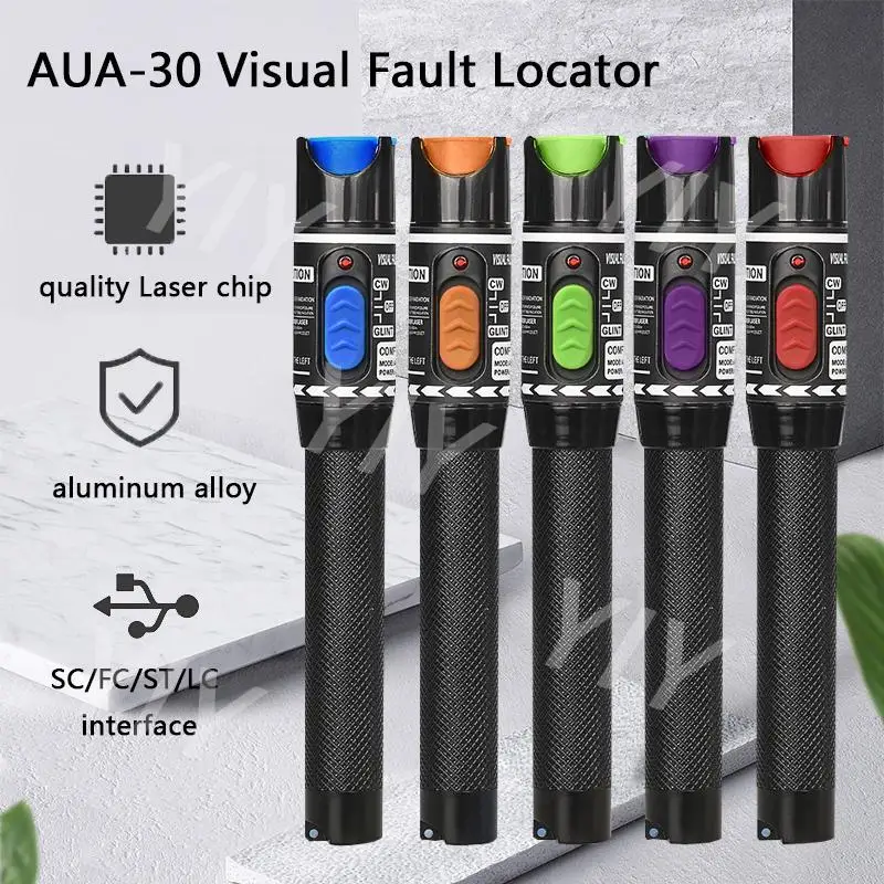 

AUA-30 Visual Fault Locator 30MW/20MW/10MW/5KM Visual Fault Locator, Fiber Optic Cable Tester 10-30Km Range VFL