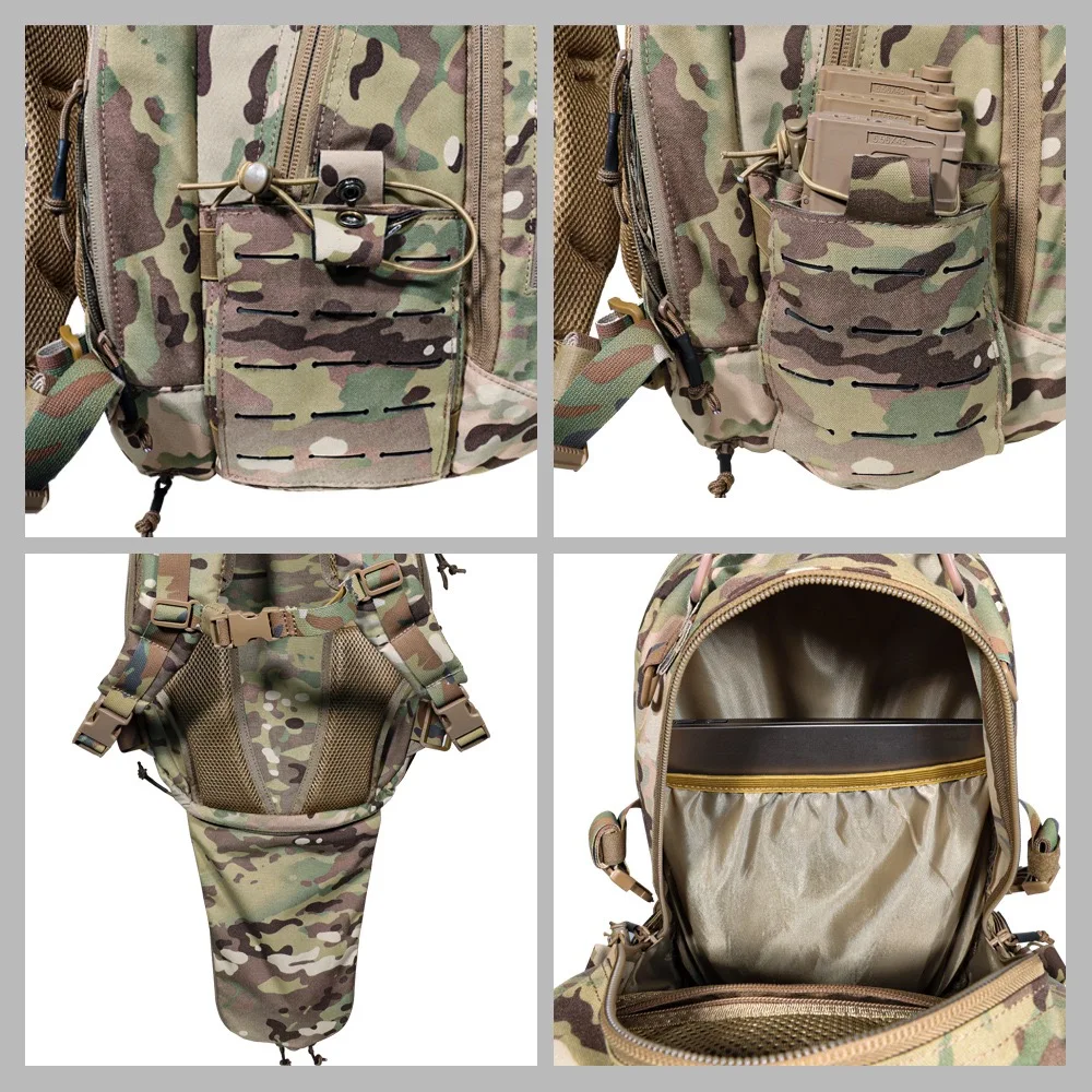 حقيبة ظهر مقاومة للماء من النايلون بسعة كبيرة للرياضات الخارجية ومغامرات التخييم والسفر التكتيكي مع ميزة ناعمة