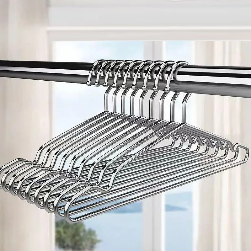 10-20pcs/set Stainless Steel Hanger Clip Model Clothes Hanger Drying Socks Artifact Socks Rack Household Hanger Thicken By 3mm