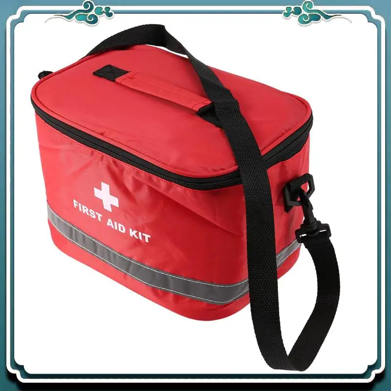 

Reliable 8X Outdoor First Aid Kit Sports Camping Bag Home Emergency Survival Package Red Nylon Striking Cross Symbol Bag