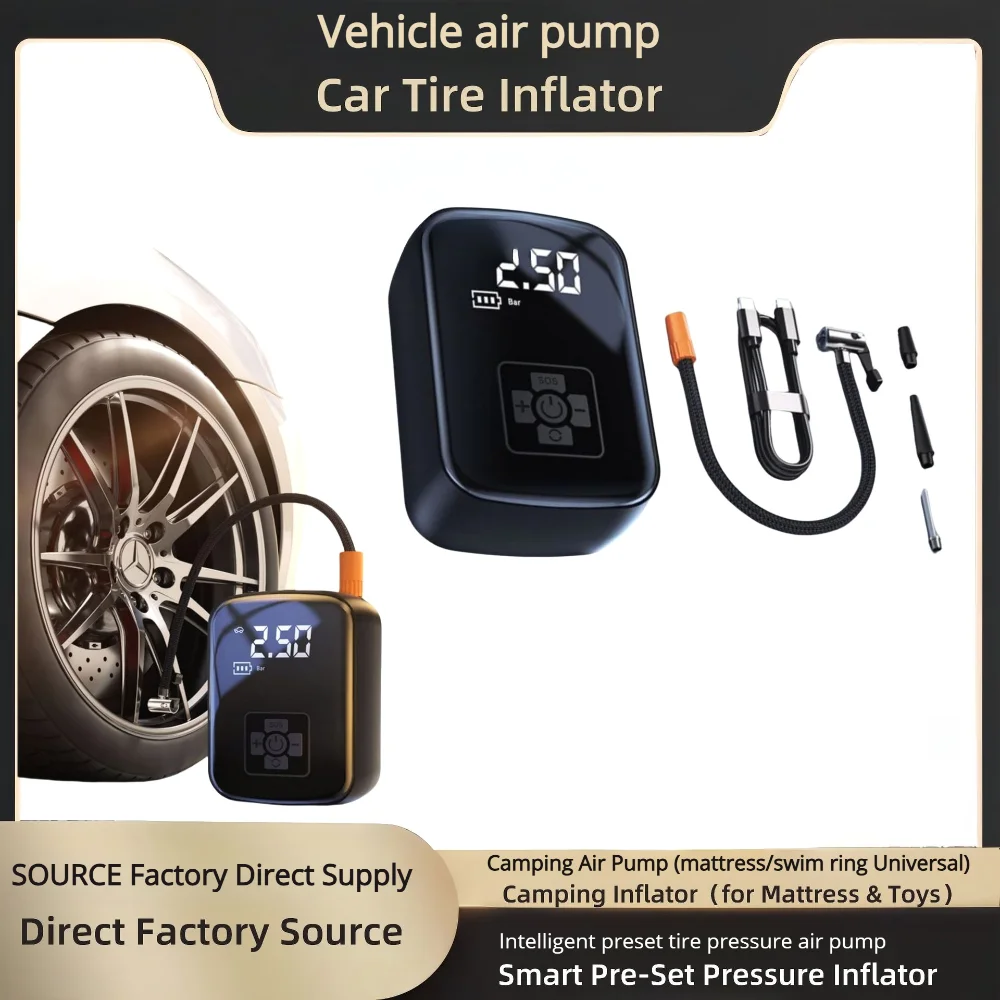 

2025 New Portable Car Air Pump Car Air Pump High-Power Tire Air Pump Multi-Functional Air Pump