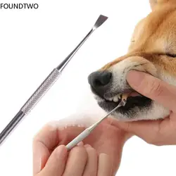 Pet Teeth Cleaning Tool Stainless Steel Double Head Tartar Calculus Remover Stick Dental Stones Scraper Teeth Care Supplies