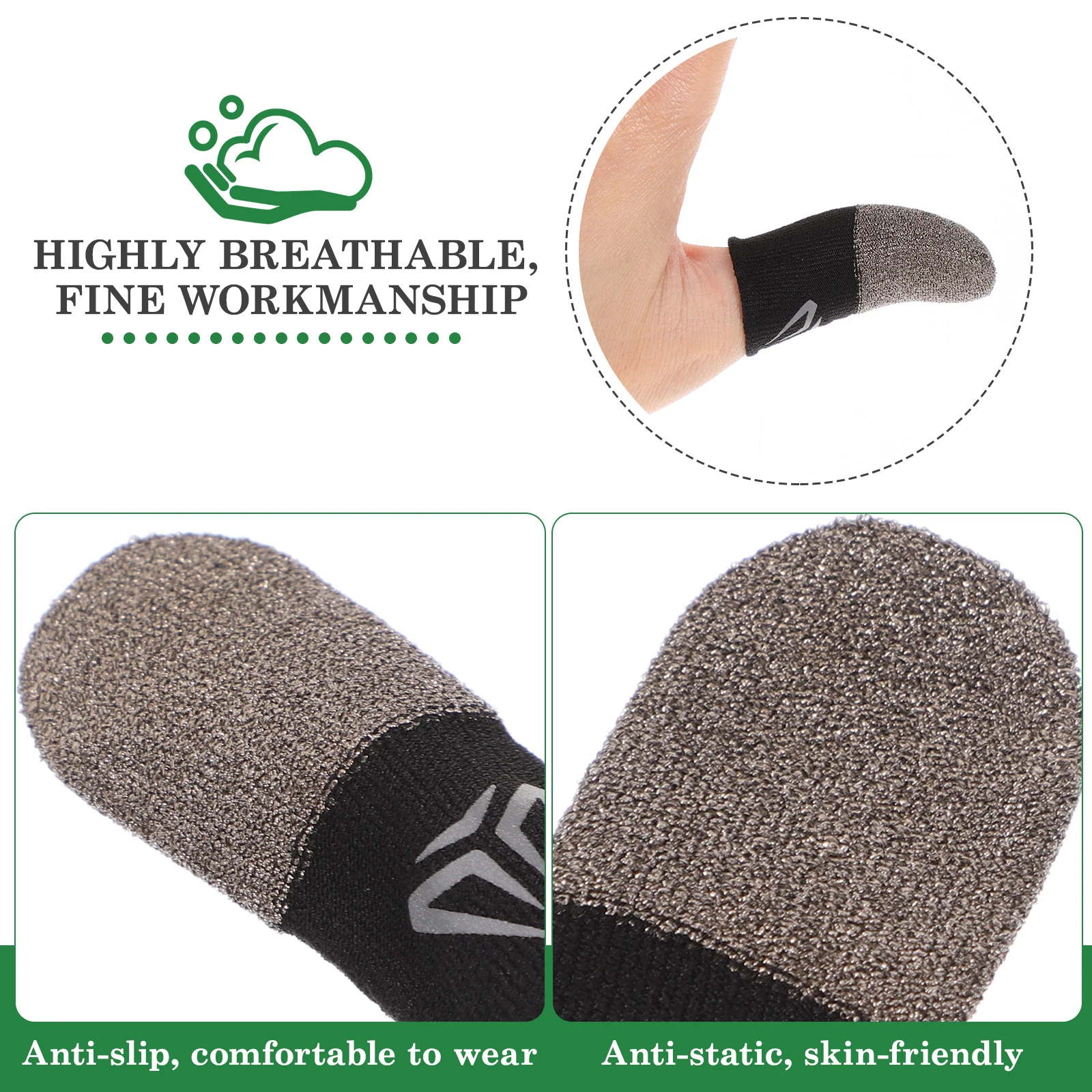Breathable Mobile Gaming Finger Sleeves Highly Sensitive Thumb Covers Made Of Polyester And Iron For Comfortable Game