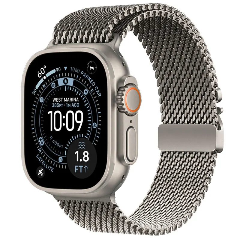 Titanfarbenes offizielles 1:1 Milanese-Armband für Apple Watch Ultra 3 Band 49 mm 46 mm 42 mm Armband Correa iWatch 11/SE 3 40 mm 44 mm – Detail 9