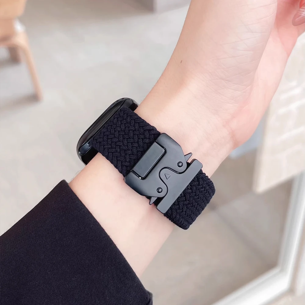 Band for Apple watch Straps 44mm 45mm 46mm Ultra 49mm 41 42mm Braided Nylon sport correa bracelet iWatch SerieS 10 9 8 SE 5 6 7