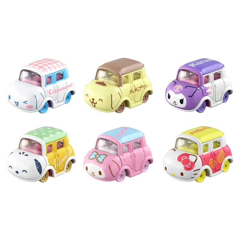 Takara Tomy Tomica Sanrio Hello Kitty 6pcs/set Miniature Die-cast Alloy Car Model Children\'s Toy Girl Christmas Birthday Gift