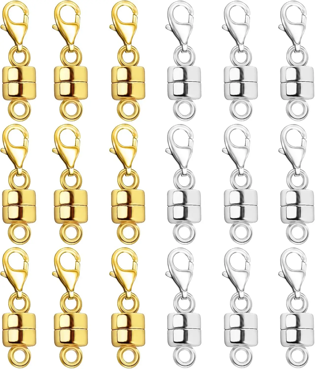 

Магнитная застежка для ожерелья с карабином, 18-каратное золото и серебро, магнитные застежки для ювелирных изделий, удлинители для ожерелий, застежки для браслетов