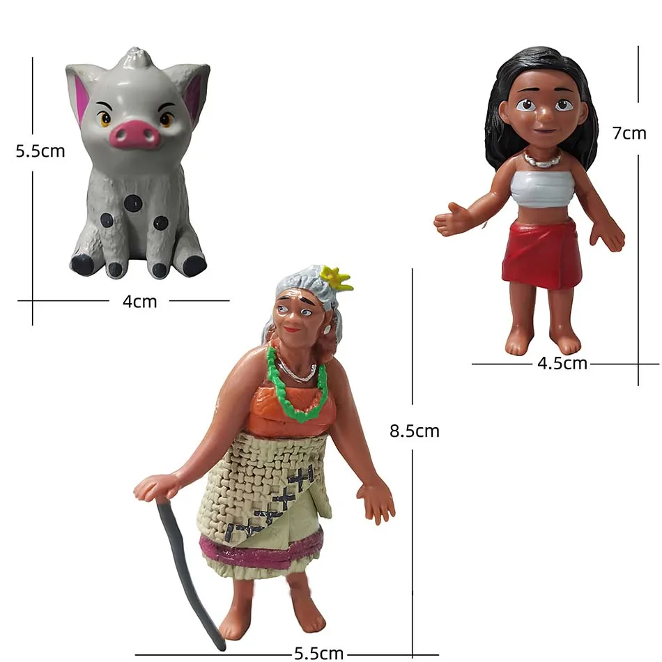 حار بيع 10 قطعة/المجموعة/مجموعة ألعاب أنيمي موي جراما تالا توي تاماداتا Heihei الديك بوا خنزير الصقر البلاستيكية نموذج الأطفال هواية دمية الهدايا #5