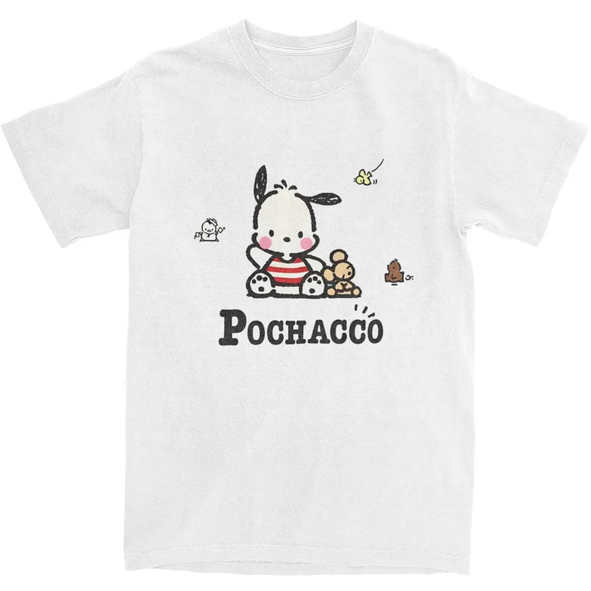 MINISO Pochacco T-Shirt Harajuku T Shirts Short-Sleeve Streetwear Tshirt Summer Pure Cotton O Neck Oversized Clothes