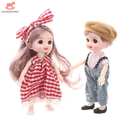 17cm Mini Doll 13 Movable Joint Doll With 3D Big Eyes DIY Toy Doll With Clothes Dress Up 1/12 Fashion Doll Children Girls Gift