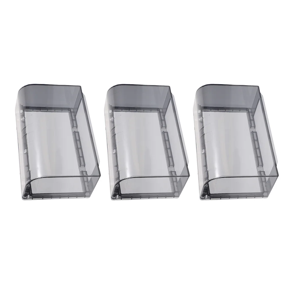 

3Pcs Thickened Dual Position Waterproof Box Cover for Bathroom Sockets Easy Adhesive Installation Splash Proof Guard