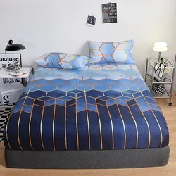 Single Size Bed Cover Printed Fitted Bedsheet Queen/King Size Bed Linen Super Soft Mattress Protector sabanas (No Pillowcase)