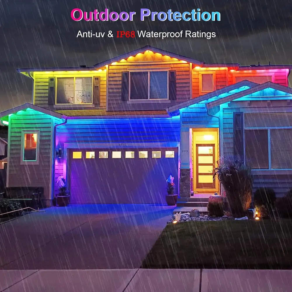Outdoor Waterproof Smart Low-Voltage Color-Changing Eaves Lighting Strip for Villa Courtyard Night Scenery Illumination Atmosphere Decoration