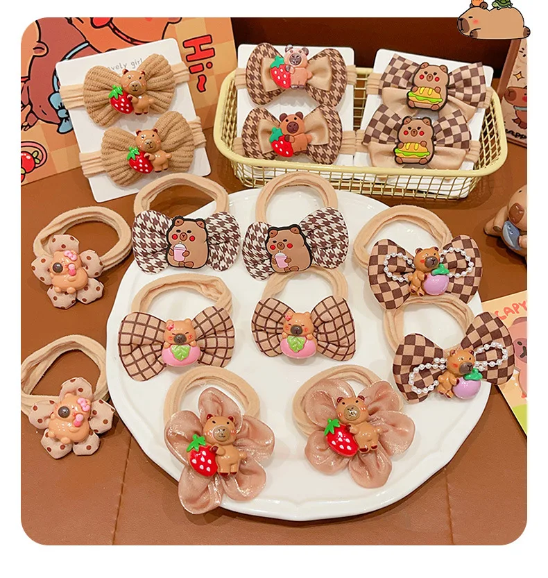 

Cartoon Kabi Bala towel band, children's fresh and cute hair band, princess hair accessory, little girl's hair tie, no damage