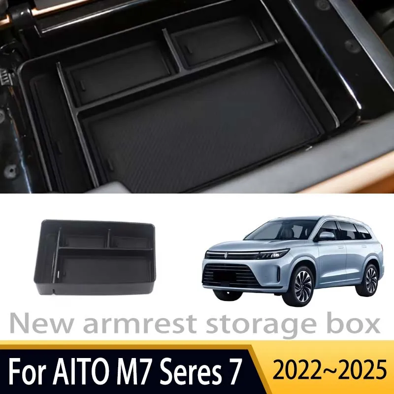 Car Accessories For AITO M7 Seres 7 2022 2023 2024 2025 Central Control Armrest Box Storage Box Multifunctional Auto Parts Tools