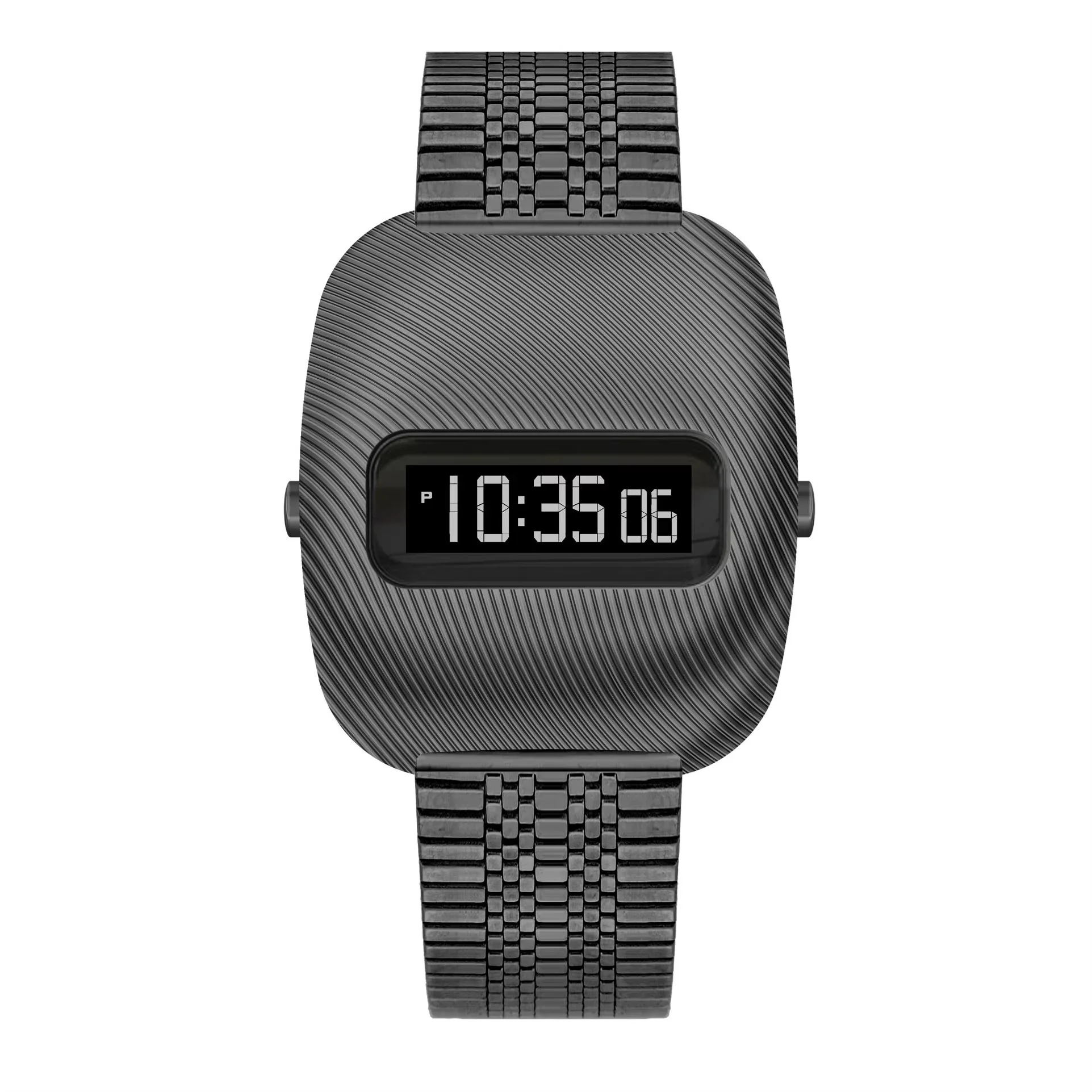 明るい LED デジタル時計リップルタイムエレクトロニクス時計男性用ヴィンテージ 70 年代レトロ未来的なスタイルファッション