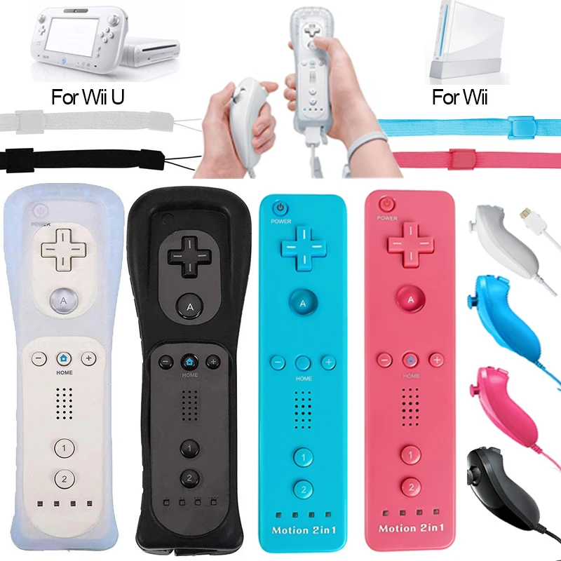 2 In1 Nunchuck Joystick For Nintendo Neutral Game Game Controller Hand Curved Game Handle Controller For Wii Gamepad Accessories