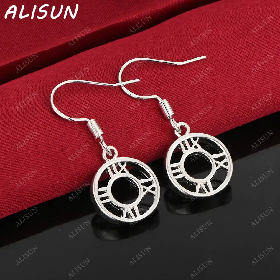 

ALISUN 925 Sterling Silver Roman Numerals Earrings Drop Earrings Creativity Gift Street All-match Party And Daily Wear