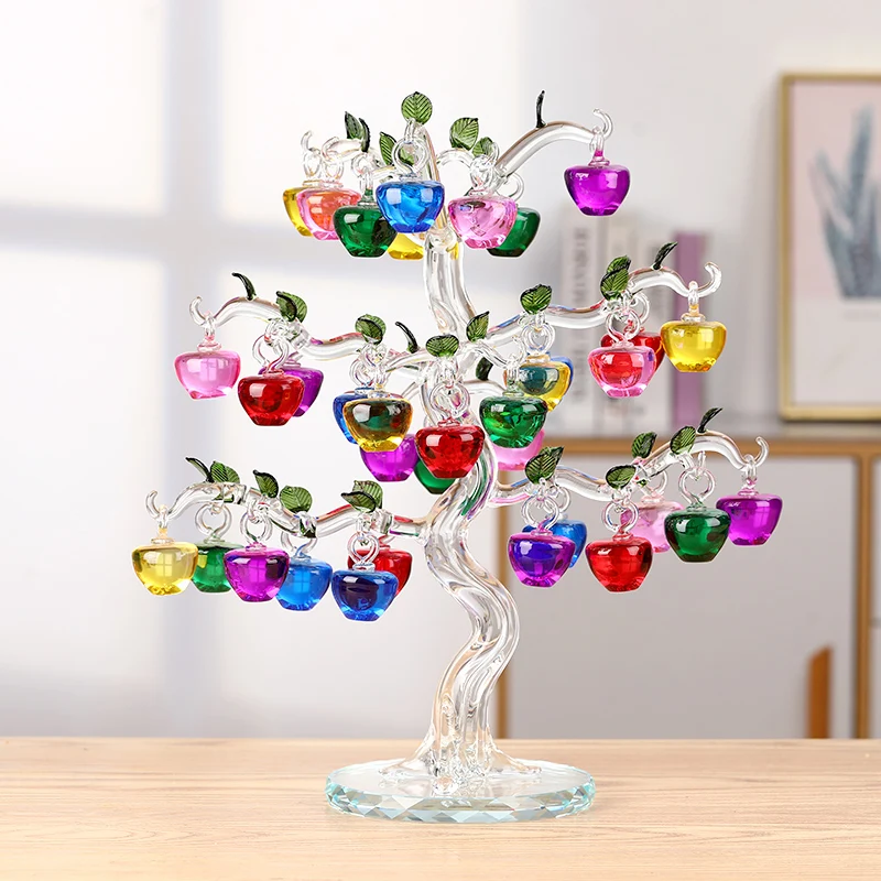 

Crystal glossy apple tree persimmon tree porch desktop fortune tree New Year's housewarming gift decoration TV cabinet