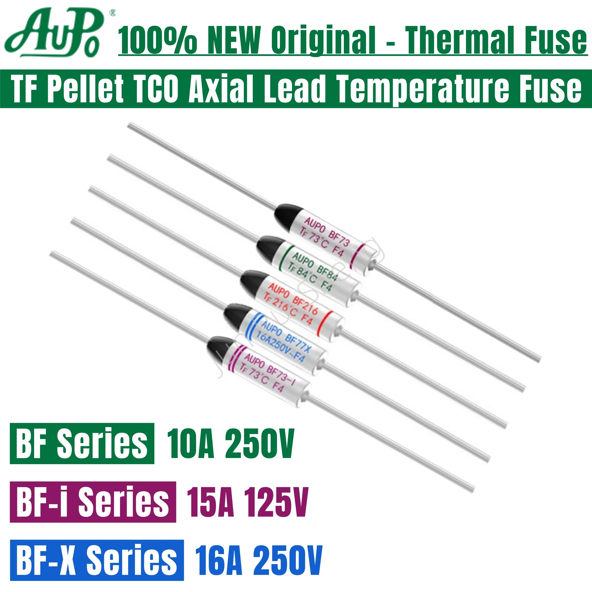 10PCS AUPO Temperature Fuse BF 113C BF113 10A BF113-X 16A 250V BF113-i 15A 125V TF 113 Celsius Degrees Pellet TCO Thermal Fusing