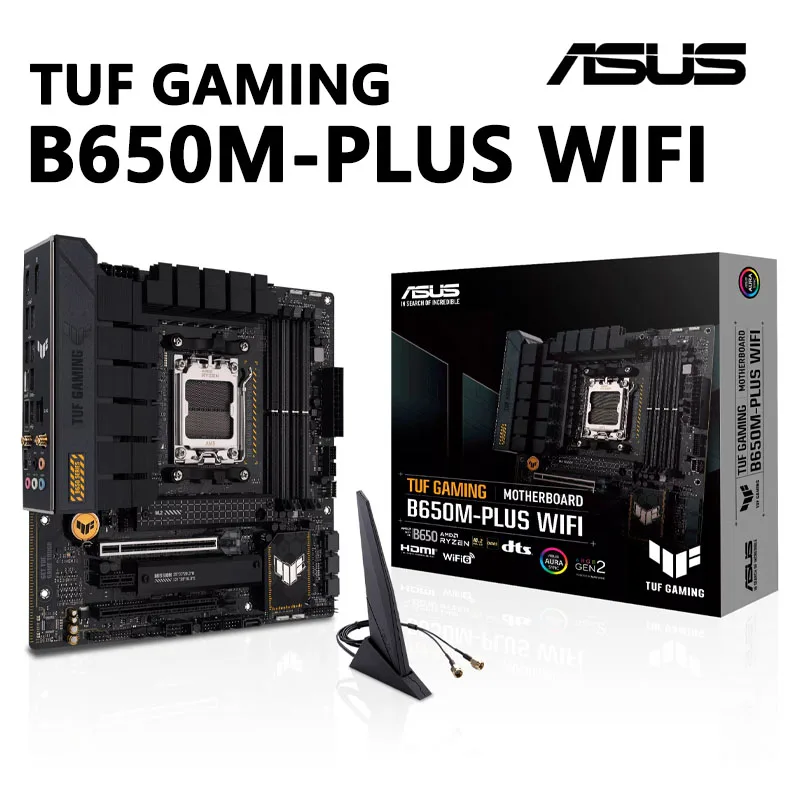 ASUS TUF GAMING B650M PLUS WIFI 6 New mATX AMD B650 DDR5 6400+(OC) MHz M.2 USB3.2 192G Bluetooth v5.2 Socket AM5 Motherboard