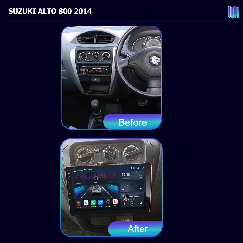 AI VOICE Carplay Android Auto Head 360 CAM Car Stereo Radio For  SUZUKI ALTO 800 2014 Multimedia Player GPS